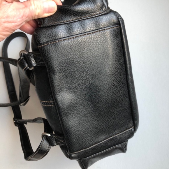 Black Leather Backpack - Picture 5 of 9